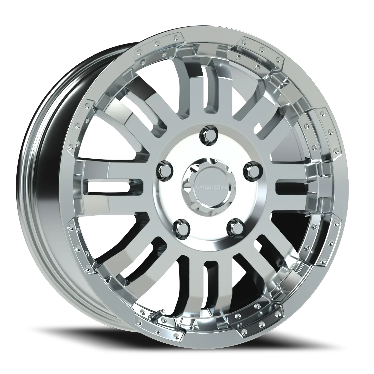 VISION 375 16X6.5 GLOSS BLACK MACHINED FACE